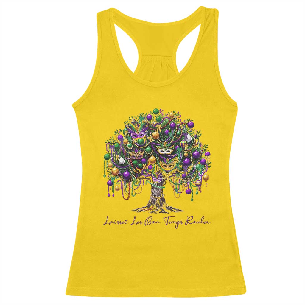 Mardi Gras Mask Tree Racerback Tank Top Laissez Les Bon Temps Rouler