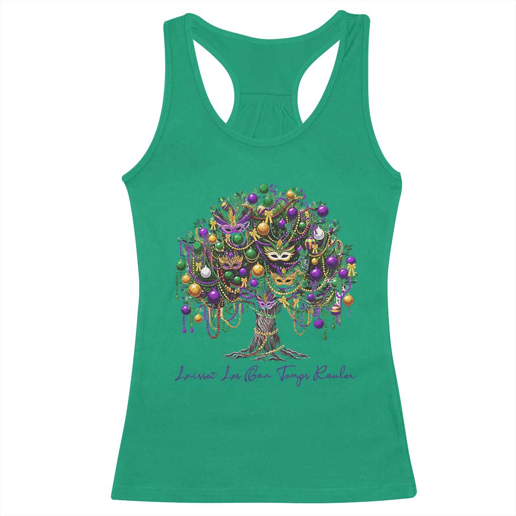 Mardi Gras Mask Tree Racerback Tank Top Laissez Les Bon Temps Rouler