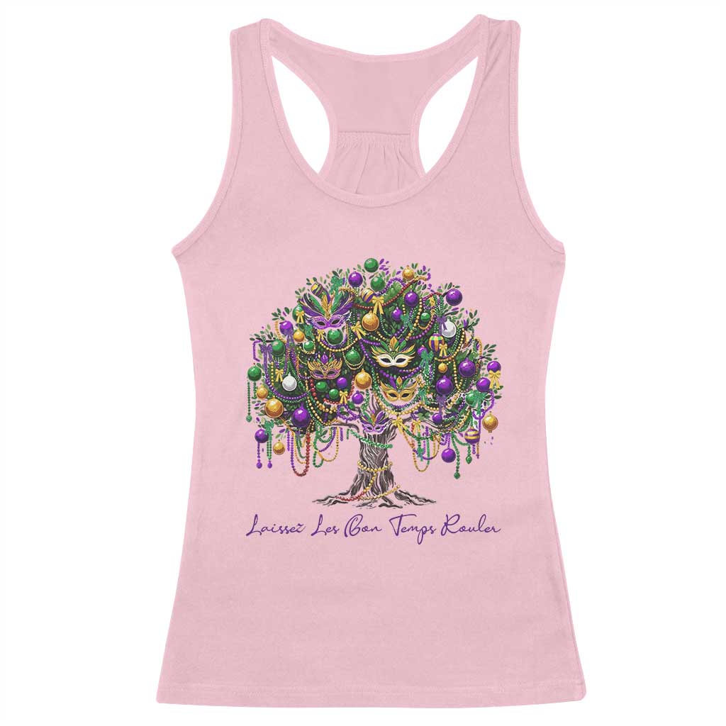 Mardi Gras Mask Tree Racerback Tank Top Laissez Les Bon Temps Rouler