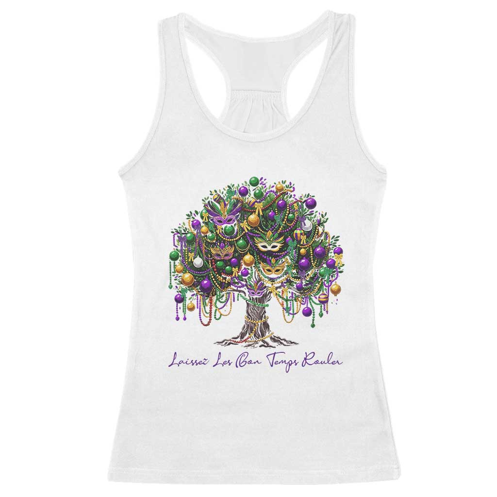 Mardi Gras Mask Tree Racerback Tank Top Laissez Les Bon Temps Rouler