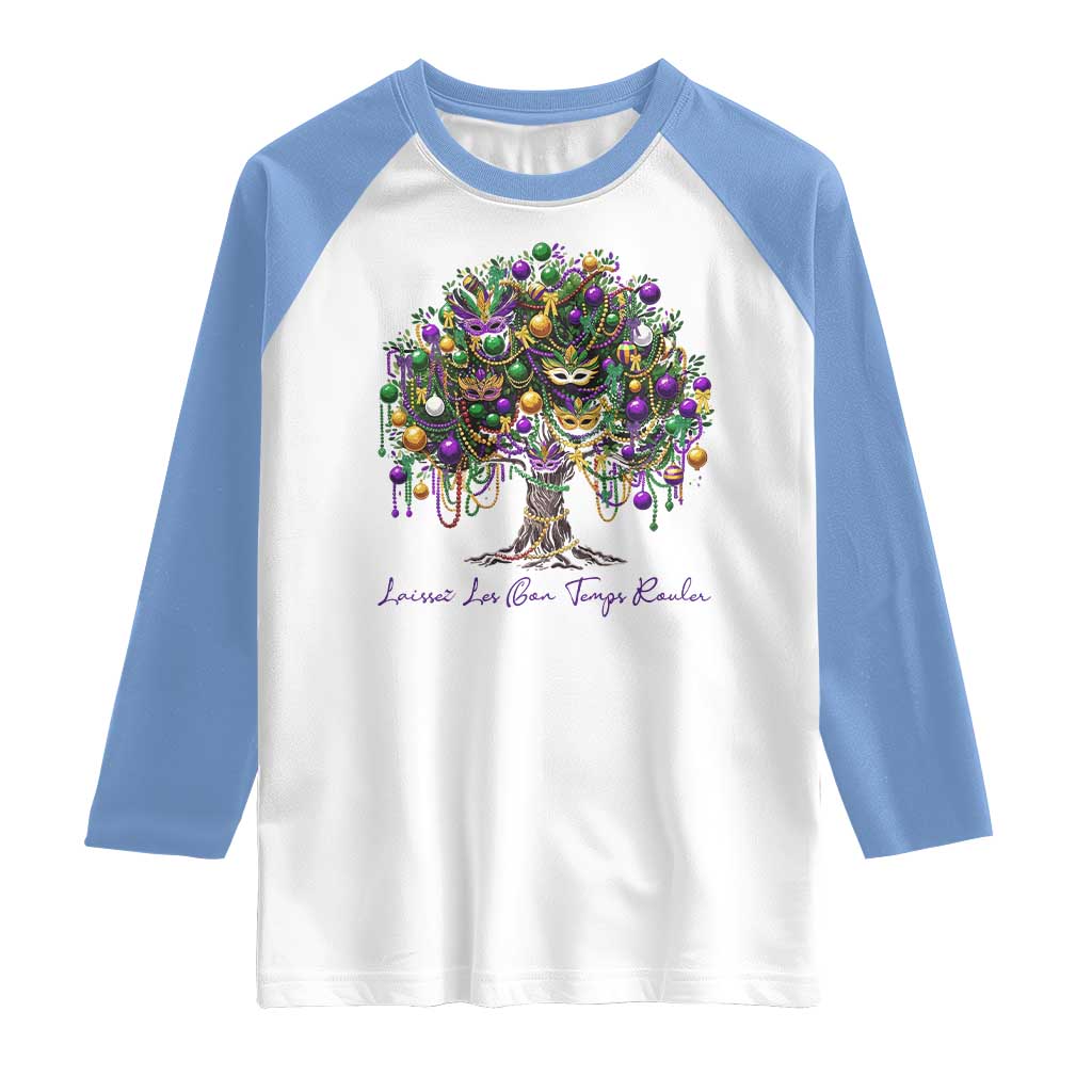 Mardi Gras Mask Tree Raglan Shirt Laissez Les Bon Temps Rouler