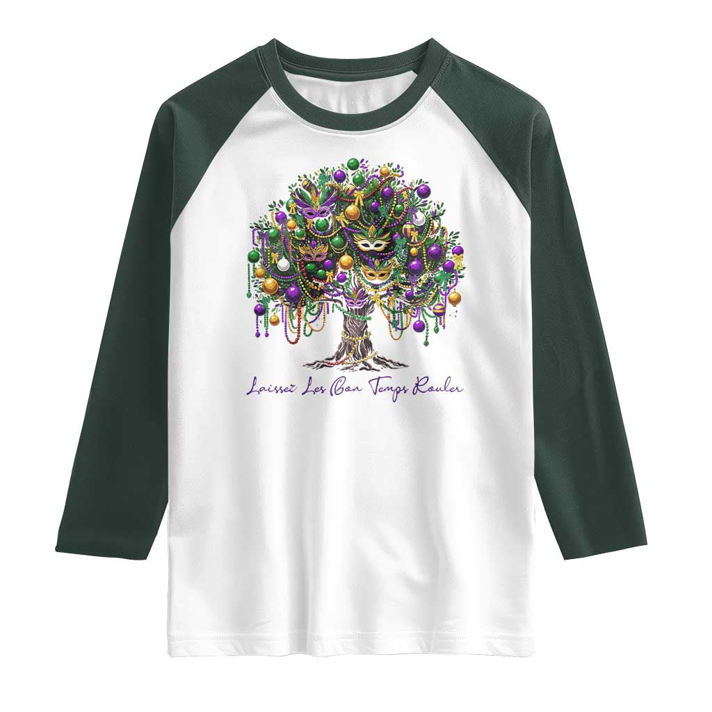 Mardi Gras Mask Tree Raglan Shirt Laissez Les Bon Temps Rouler