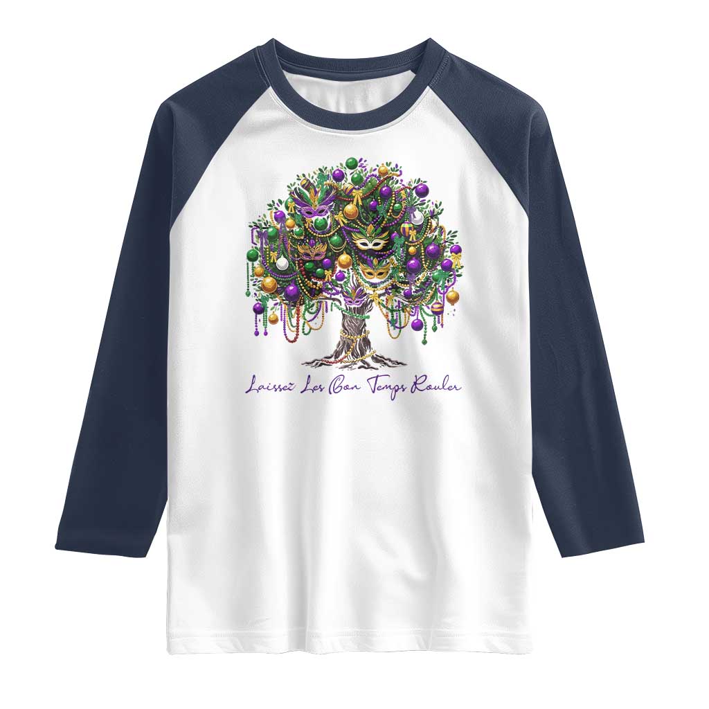 Mardi Gras Mask Tree Raglan Shirt Laissez Les Bon Temps Rouler