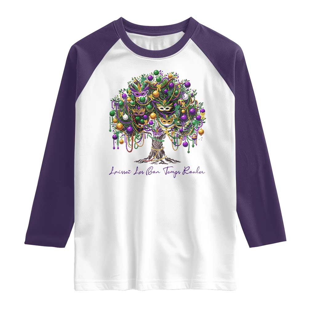Mardi Gras Mask Tree Raglan Shirt Laissez Les Bon Temps Rouler