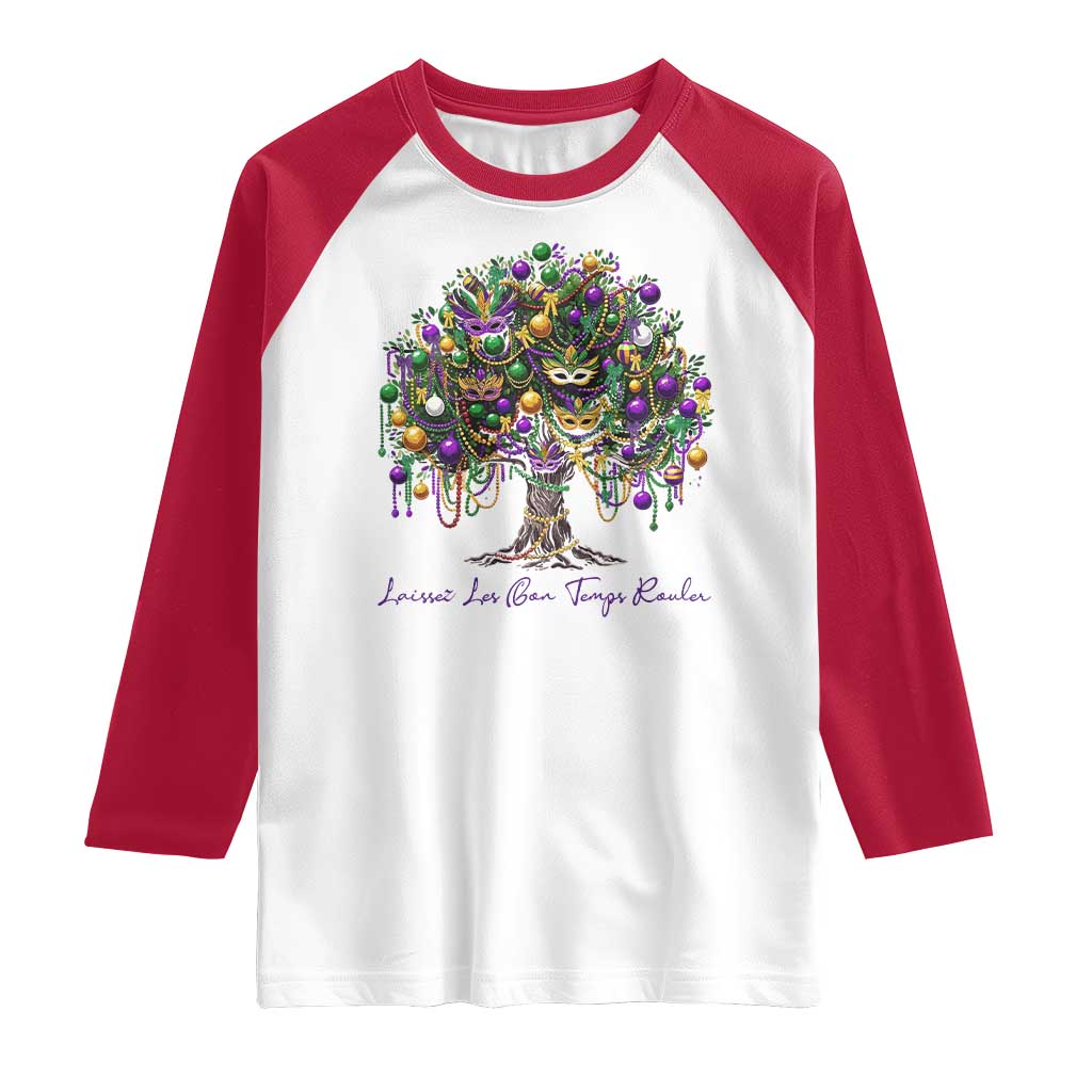 Mardi Gras Mask Tree Raglan Shirt Laissez Les Bon Temps Rouler