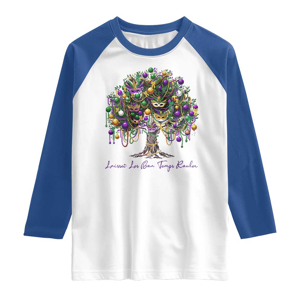 Mardi Gras Mask Tree Raglan Shirt Laissez Les Bon Temps Rouler
