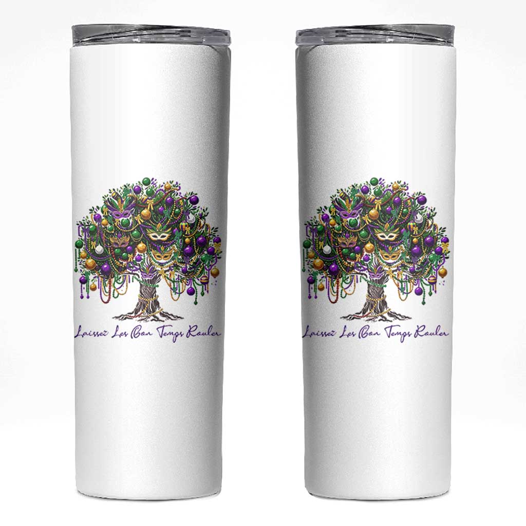Mardi Gras Mask Tree Skinny Tumbler Laissez Les Bon Temps Rouler