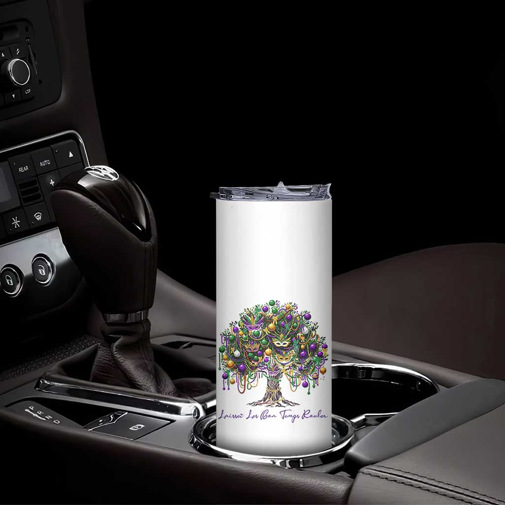 Mardi Gras Mask Tree Skinny Tumbler Laissez Les Bon Temps Rouler