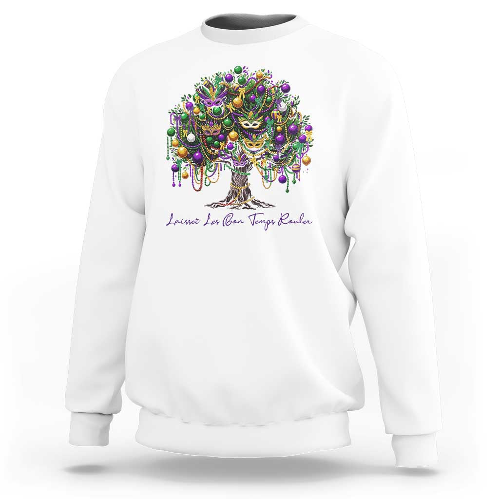 Mardi Gras Mask Tree Sweatshirt Laissez Les Bon Temps Rouler