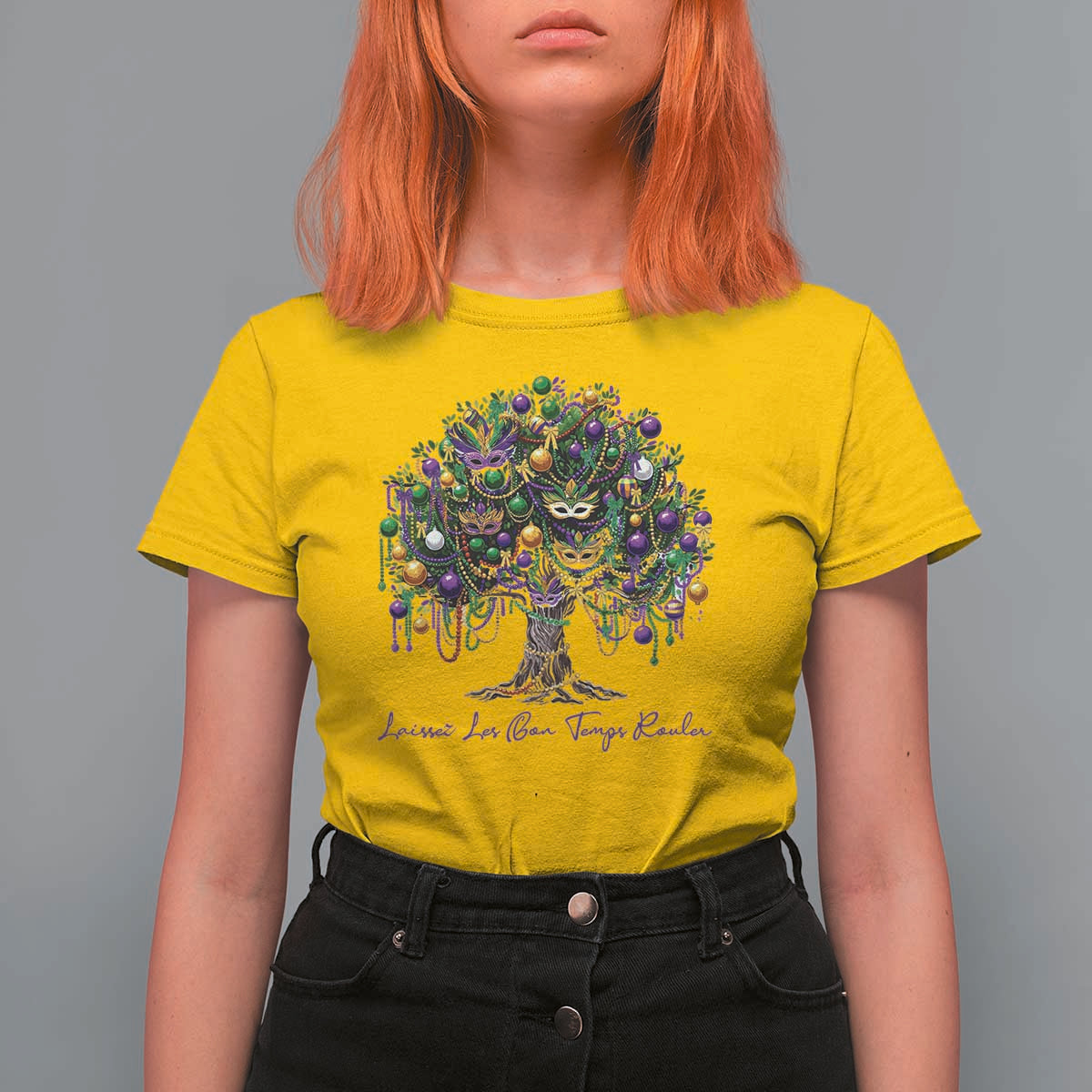 Mardi Gras Mask Tree T Shirt For Women Laissez Les Bon Temps Rouler