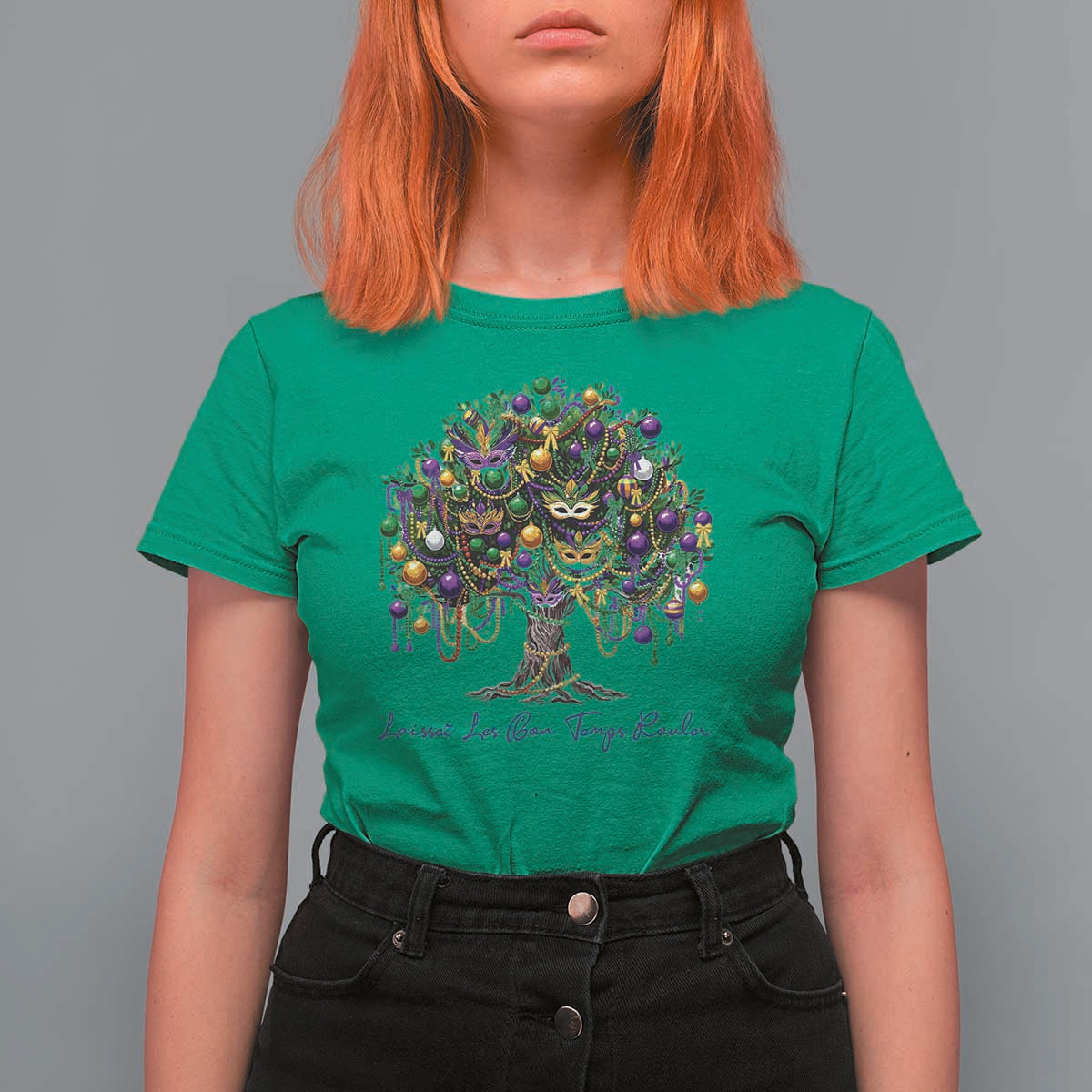 Mardi Gras Mask Tree T Shirt For Women Laissez Les Bon Temps Rouler