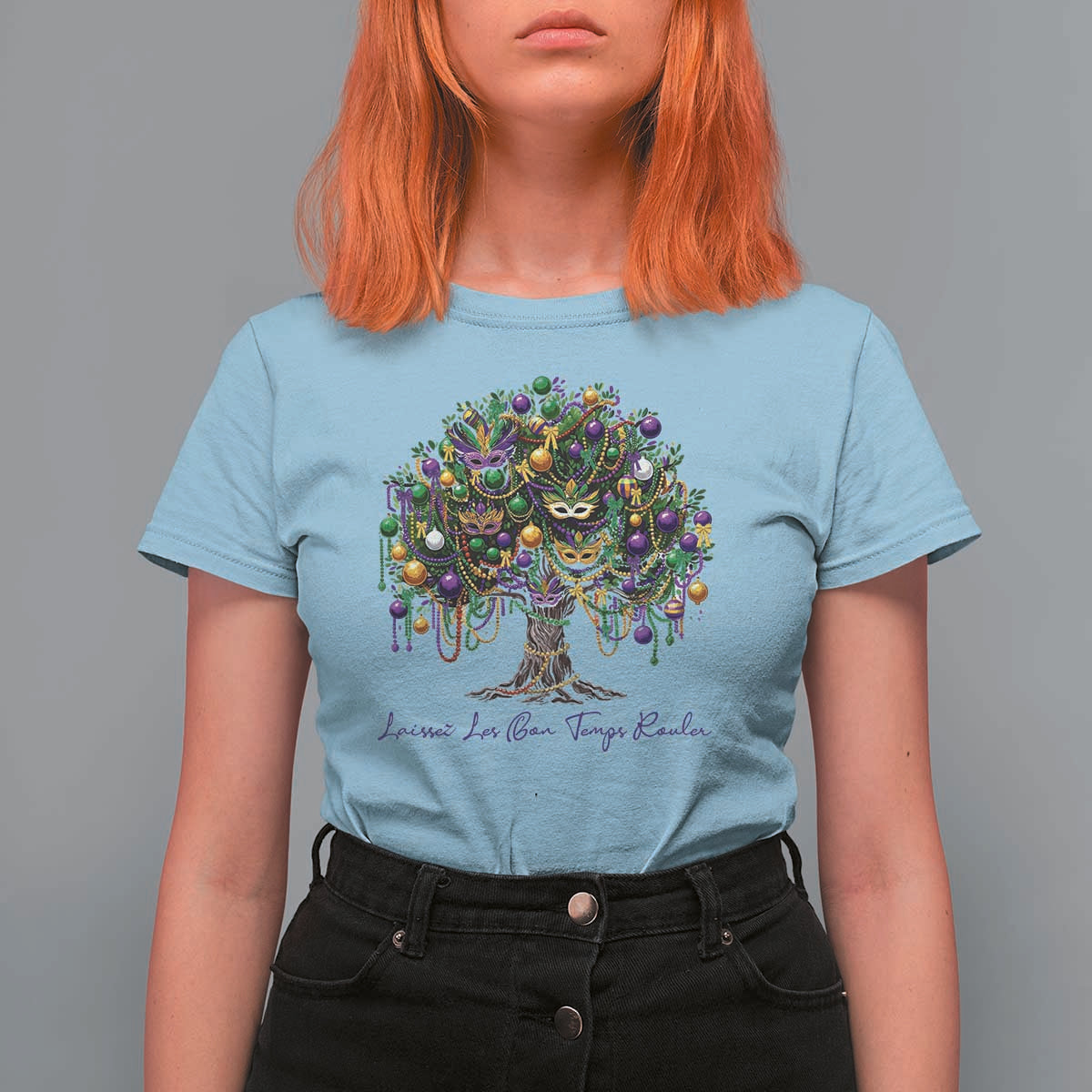 Mardi Gras Mask Tree T Shirt For Women Laissez Les Bon Temps Rouler