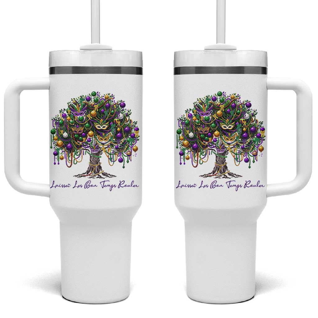 Mardi Gras Mask Tree Tumbler With Handle Laissez Les Bon Temps Rouler