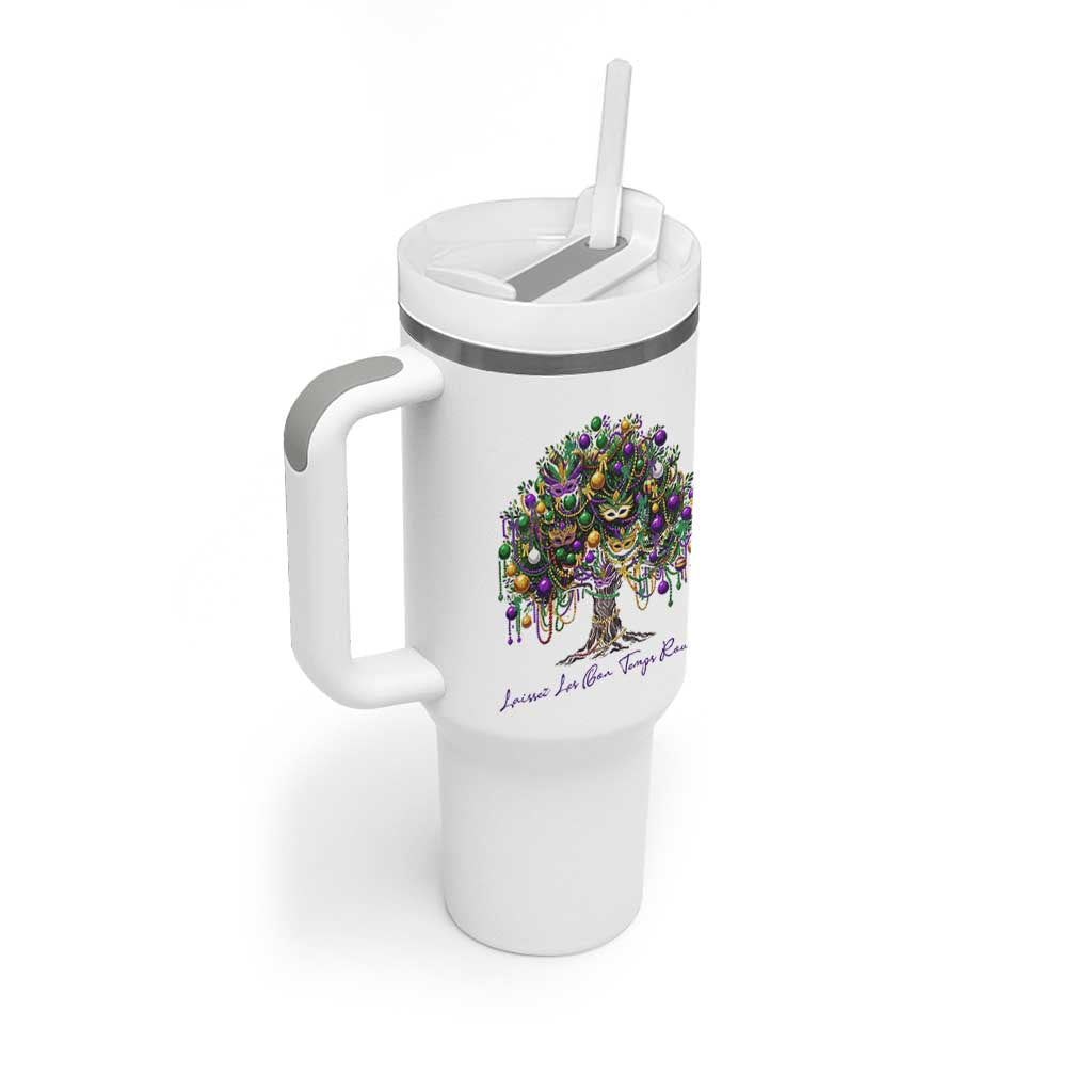 Mardi Gras Mask Tree Tumbler With Handle Laissez Les Bon Temps Rouler