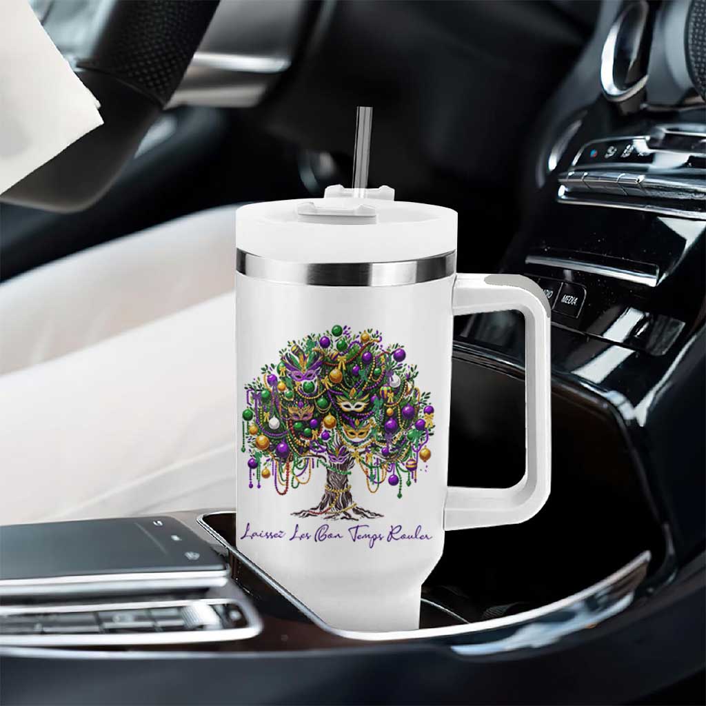 Mardi Gras Mask Tree Tumbler With Handle Laissez Les Bon Temps Rouler