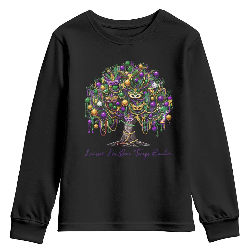 Mardi Gras Mask Tree Youth Sweatshirt Laissez Les Bon Temps Rouler