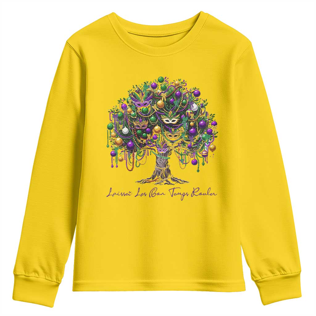 Mardi Gras Mask Tree Youth Sweatshirt Laissez Les Bon Temps Rouler