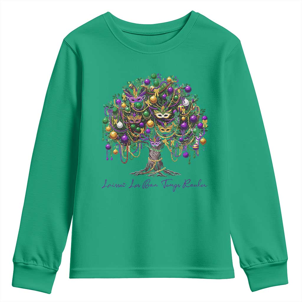 Mardi Gras Mask Tree Youth Sweatshirt Laissez Les Bon Temps Rouler