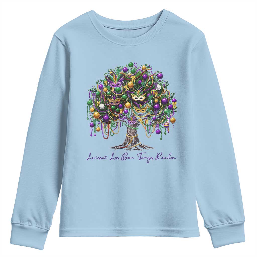 Mardi Gras Mask Tree Youth Sweatshirt Laissez Les Bon Temps Rouler