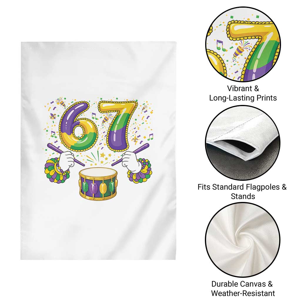 67 Mardi Gras Meme Garden Flag Funny Six Seven Carnival Trendy