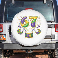 67 Mardi Gras Meme Spare Tire Cover Funny Six Seven Carnival Trendy
