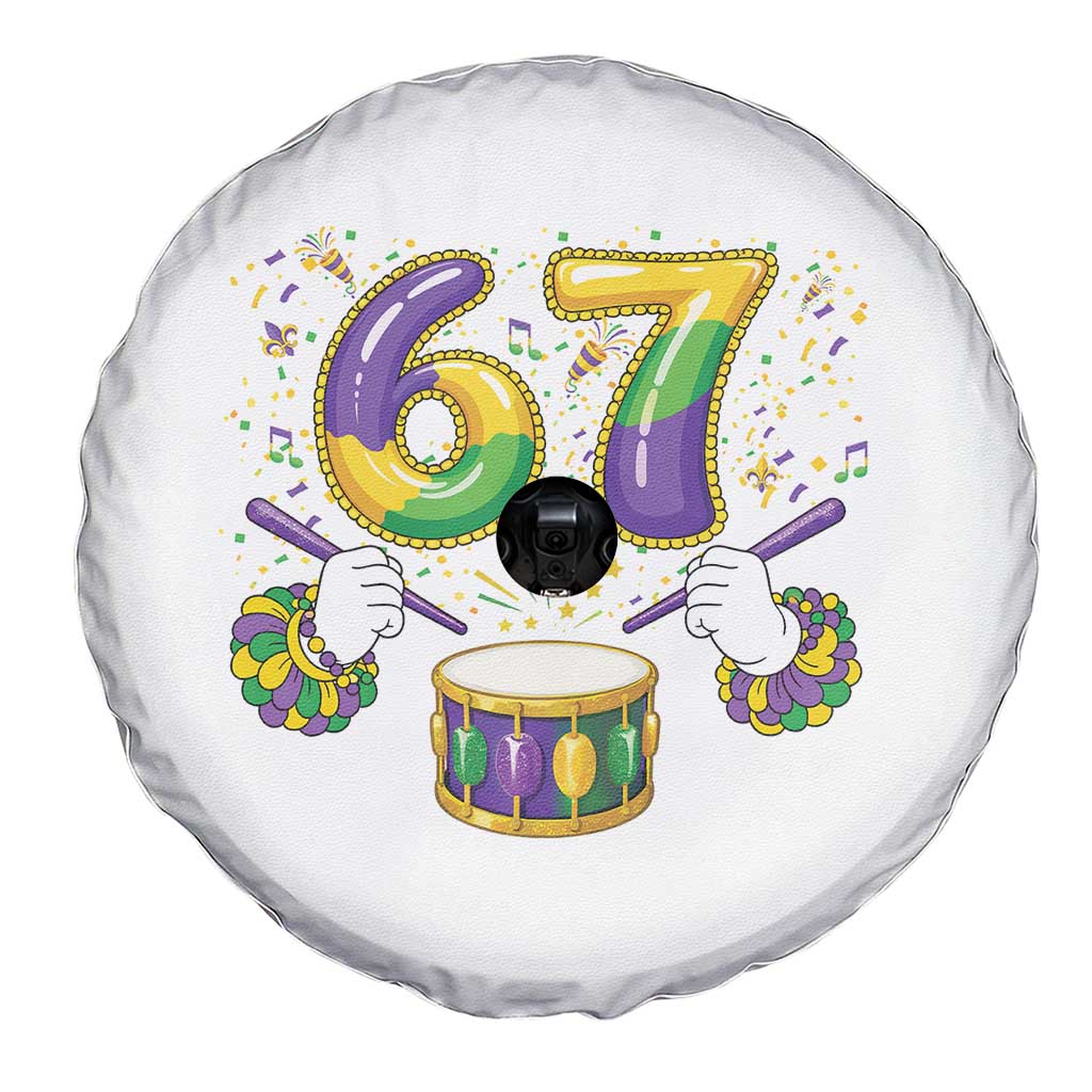 67 Mardi Gras Meme Spare Tire Cover Funny Six Seven Carnival Trendy