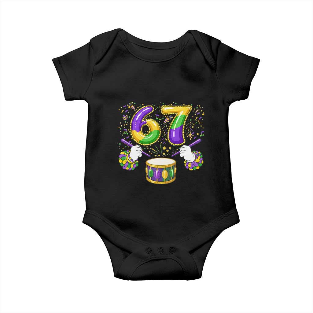 67 Mardi Gras Meme Baby Onesie Funny Six Seven Carnival Trendy
