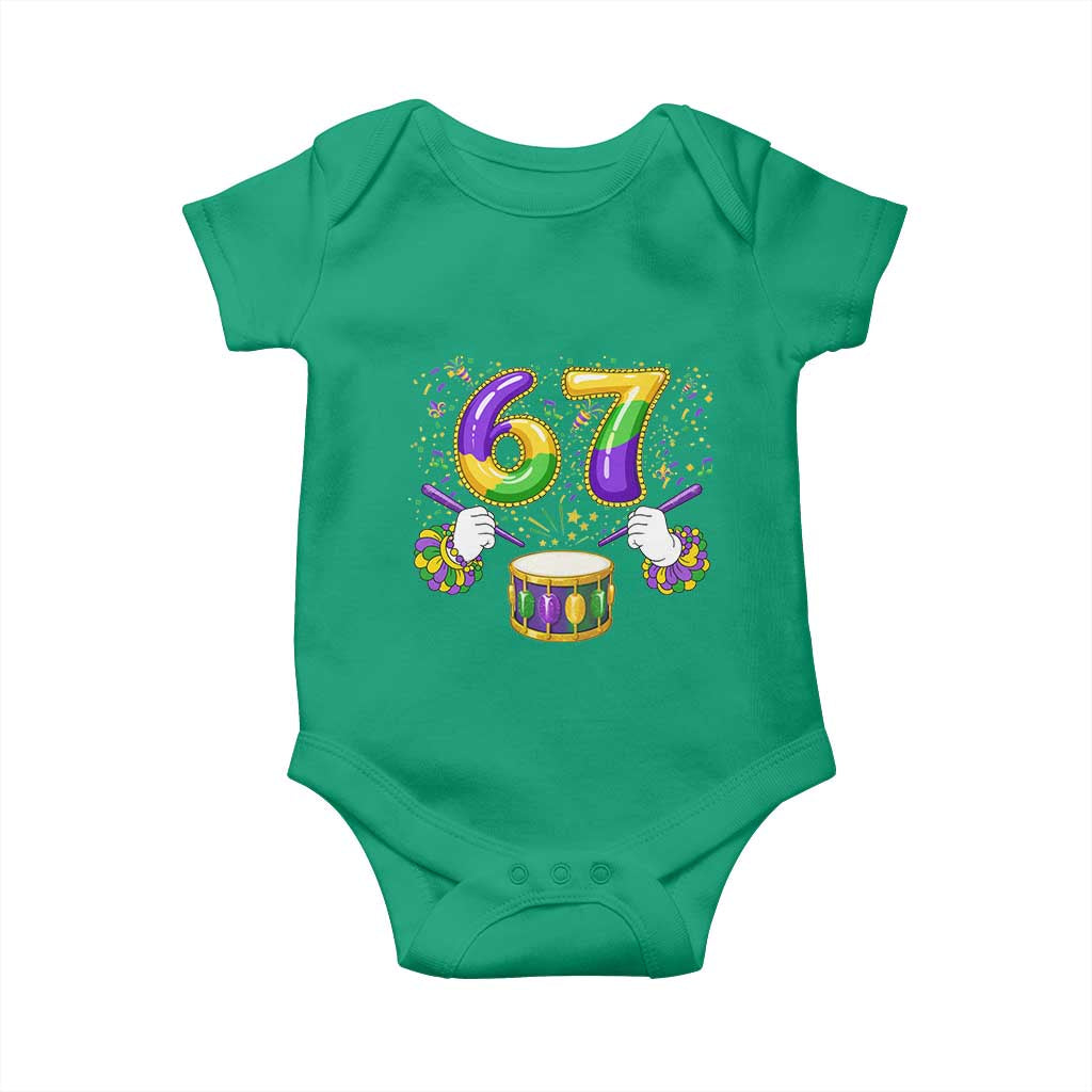 67 Mardi Gras Meme Baby Onesie Funny Six Seven Carnival Trendy