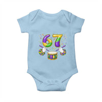 67 Mardi Gras Meme Baby Onesie Funny Six Seven Carnival Trendy
