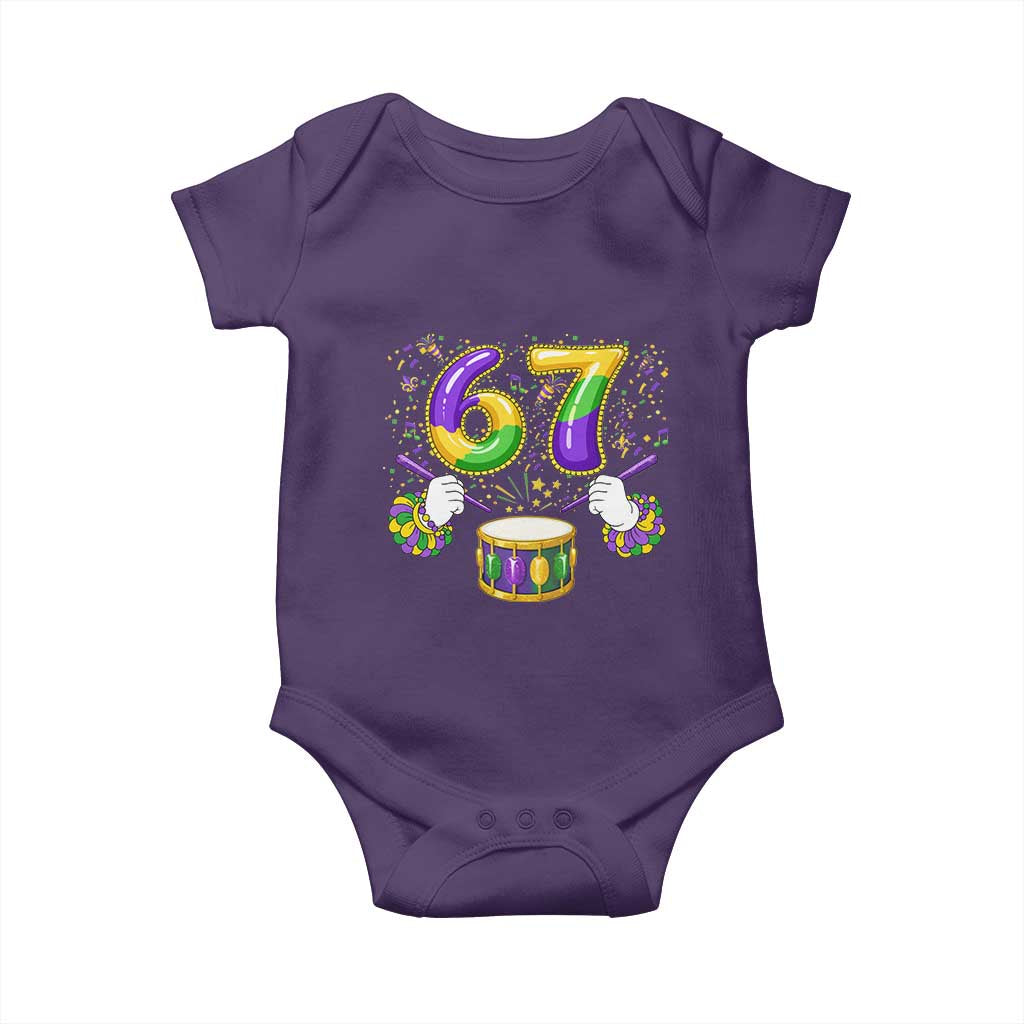 67 Mardi Gras Meme Baby Onesie Funny Six Seven Carnival Trendy