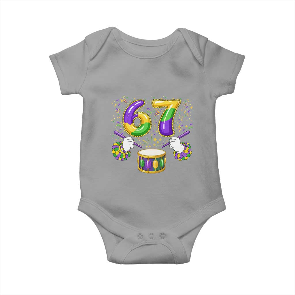 67 Mardi Gras Meme Baby Onesie Funny Six Seven Carnival Trendy