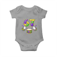 67 Mardi Gras Meme Baby Onesie Funny Six Seven Carnival Trendy