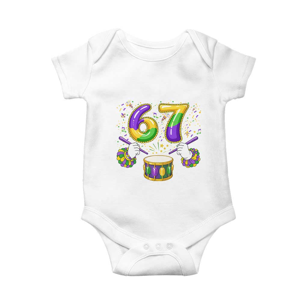 67 Mardi Gras Meme Baby Onesie Funny Six Seven Carnival Trendy