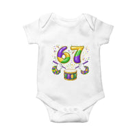 67 Mardi Gras Meme Baby Onesie Funny Six Seven Carnival Trendy