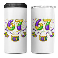 67 Mardi Gras Meme 4 in 1 Can Cooler Tumbler Funny Six Seven Carnival Trendy