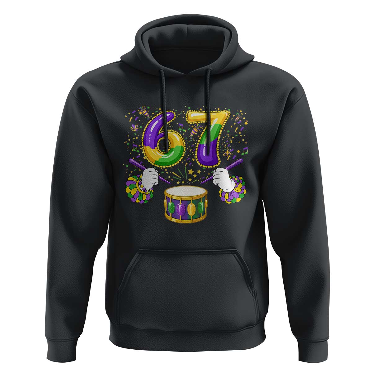 67 Mardi Gras Meme Hoodie Funny Six Seven Carnival Trendy