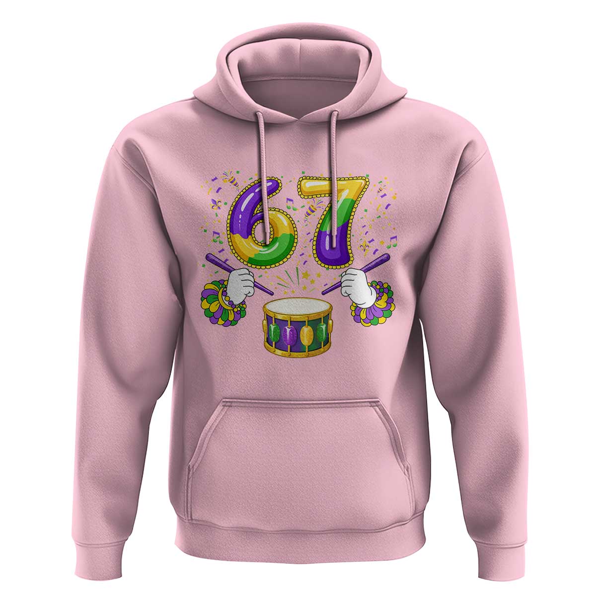 67 Mardi Gras Meme Hoodie Funny Six Seven Carnival Trendy