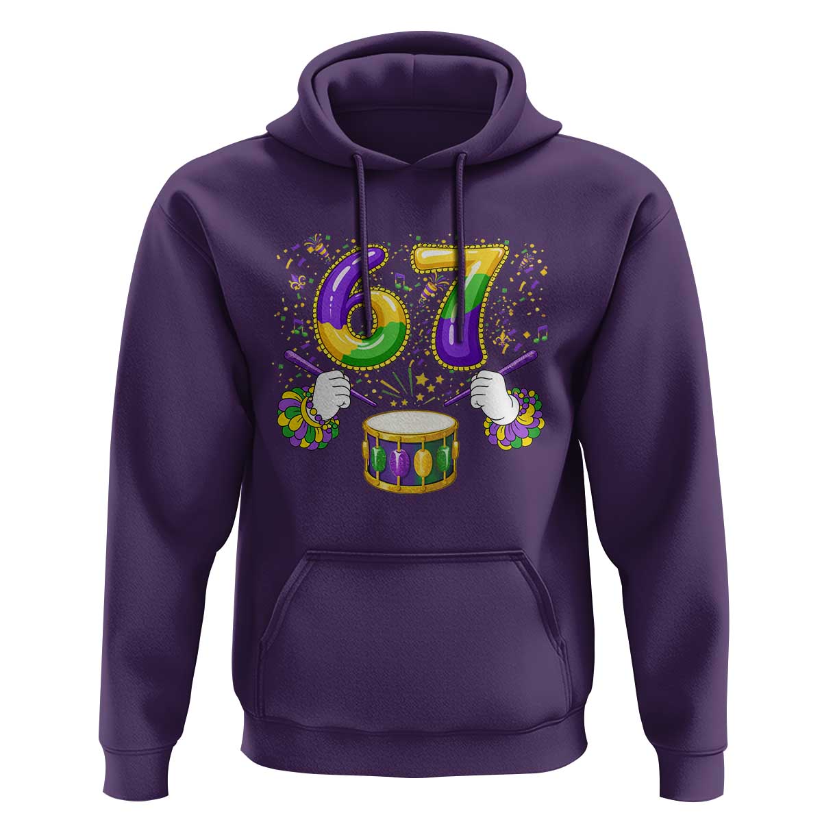67 Mardi Gras Meme Hoodie Funny Six Seven Carnival Trendy