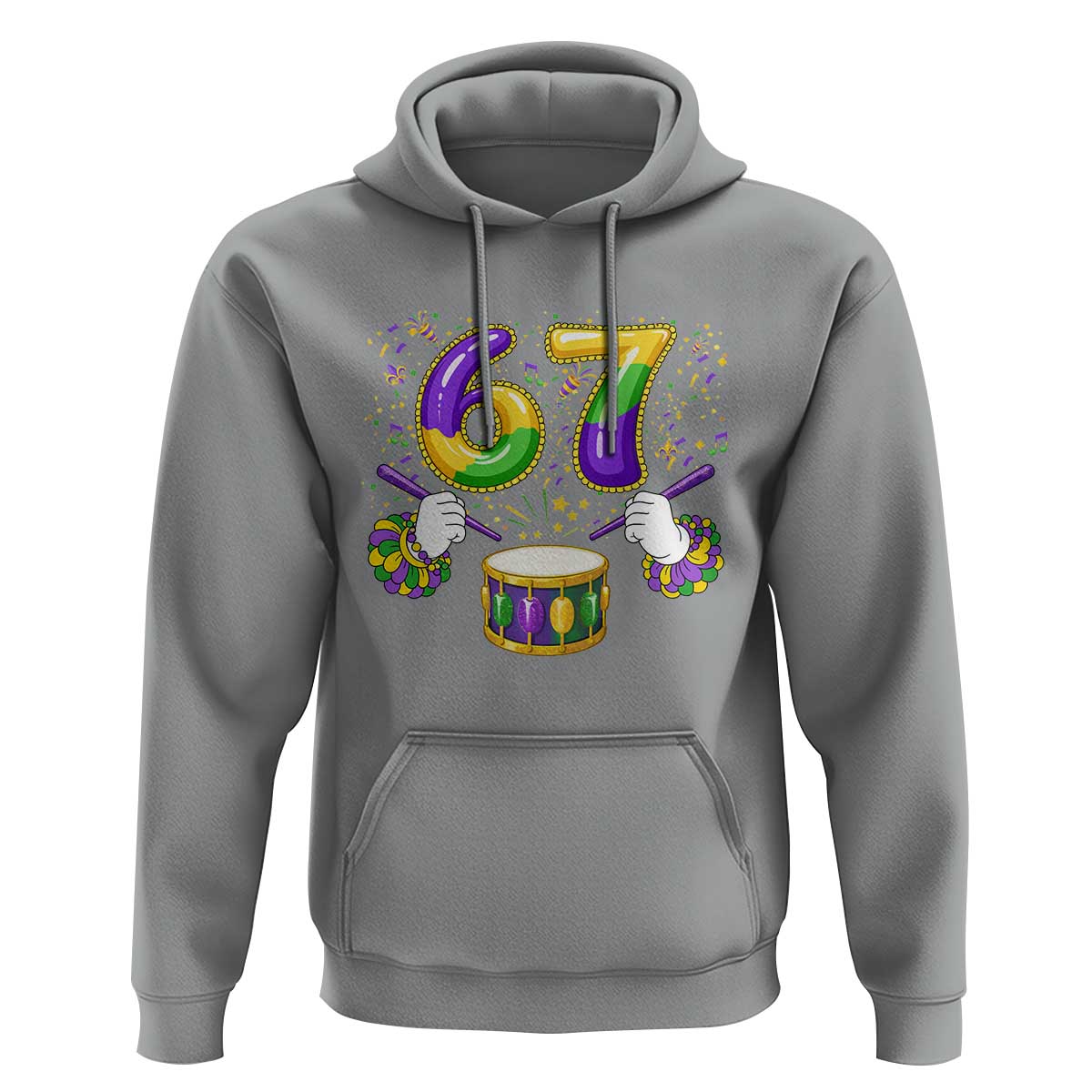 67 Mardi Gras Meme Hoodie Funny Six Seven Carnival Trendy