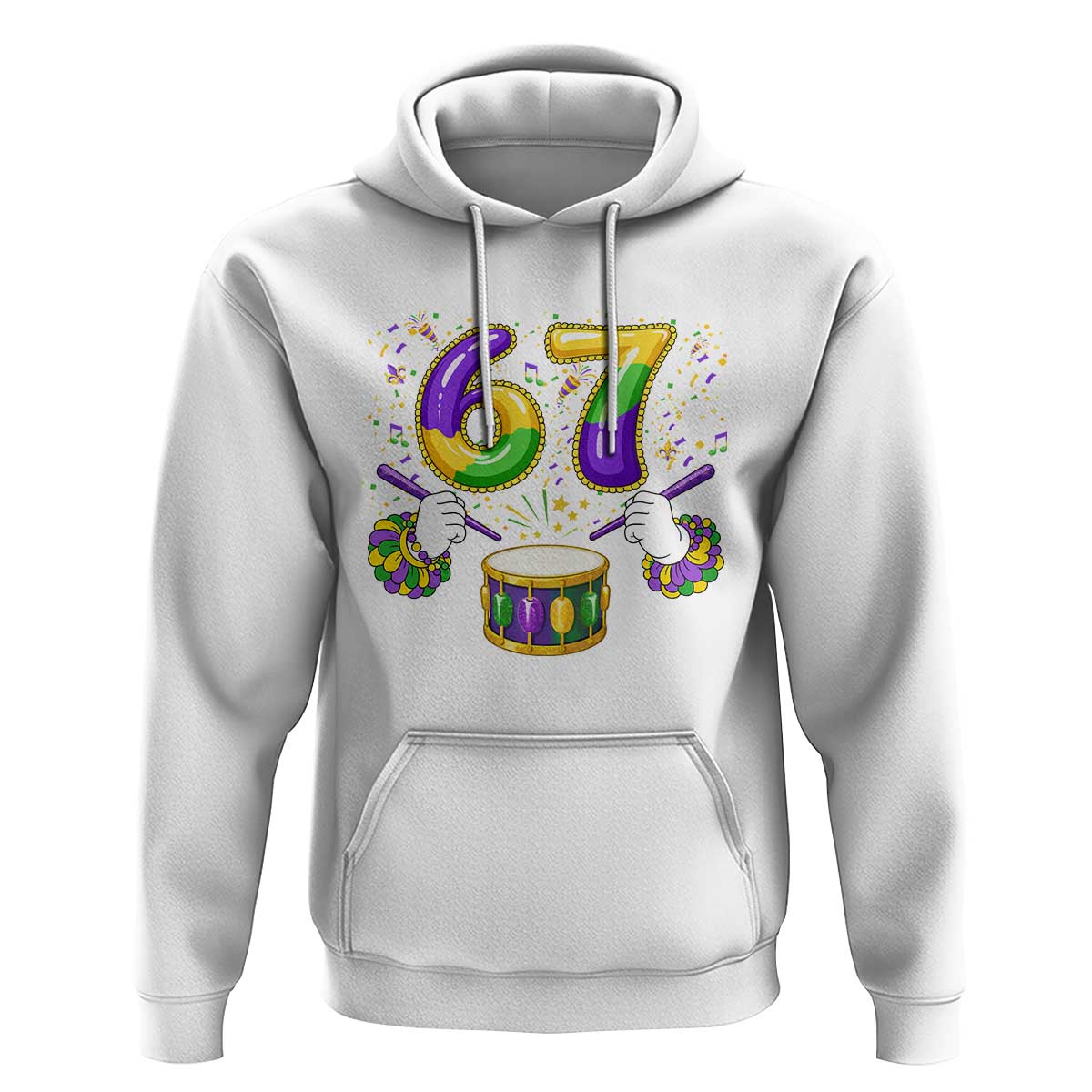 67 Mardi Gras Meme Hoodie Funny Six Seven Carnival Trendy