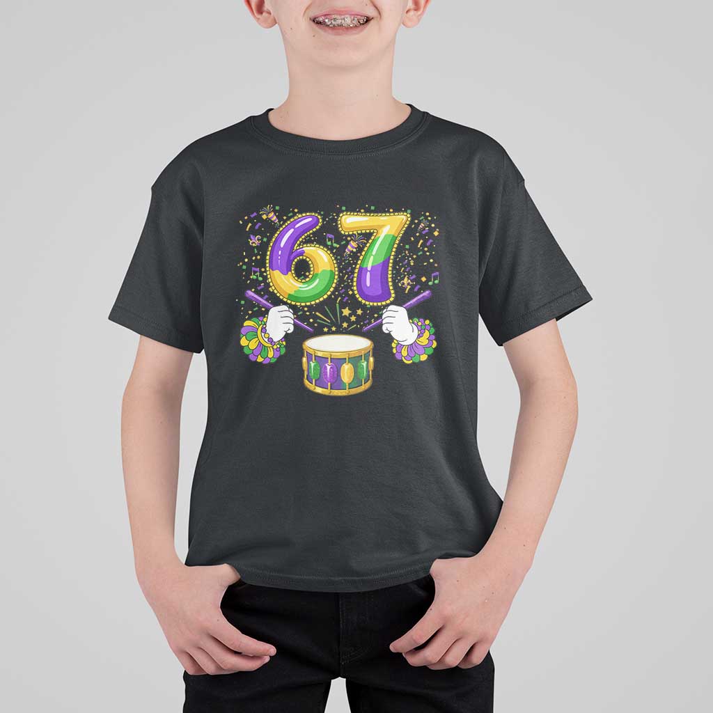 67 Mardi Gras Meme T Shirt For Kid Funny Six Seven Carnival Trendy