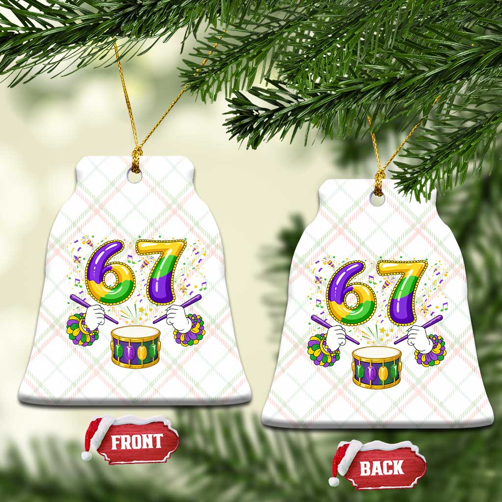 67 Mardi Gras Meme Ceramic Ornament Funny Six Seven Carnival Trendy