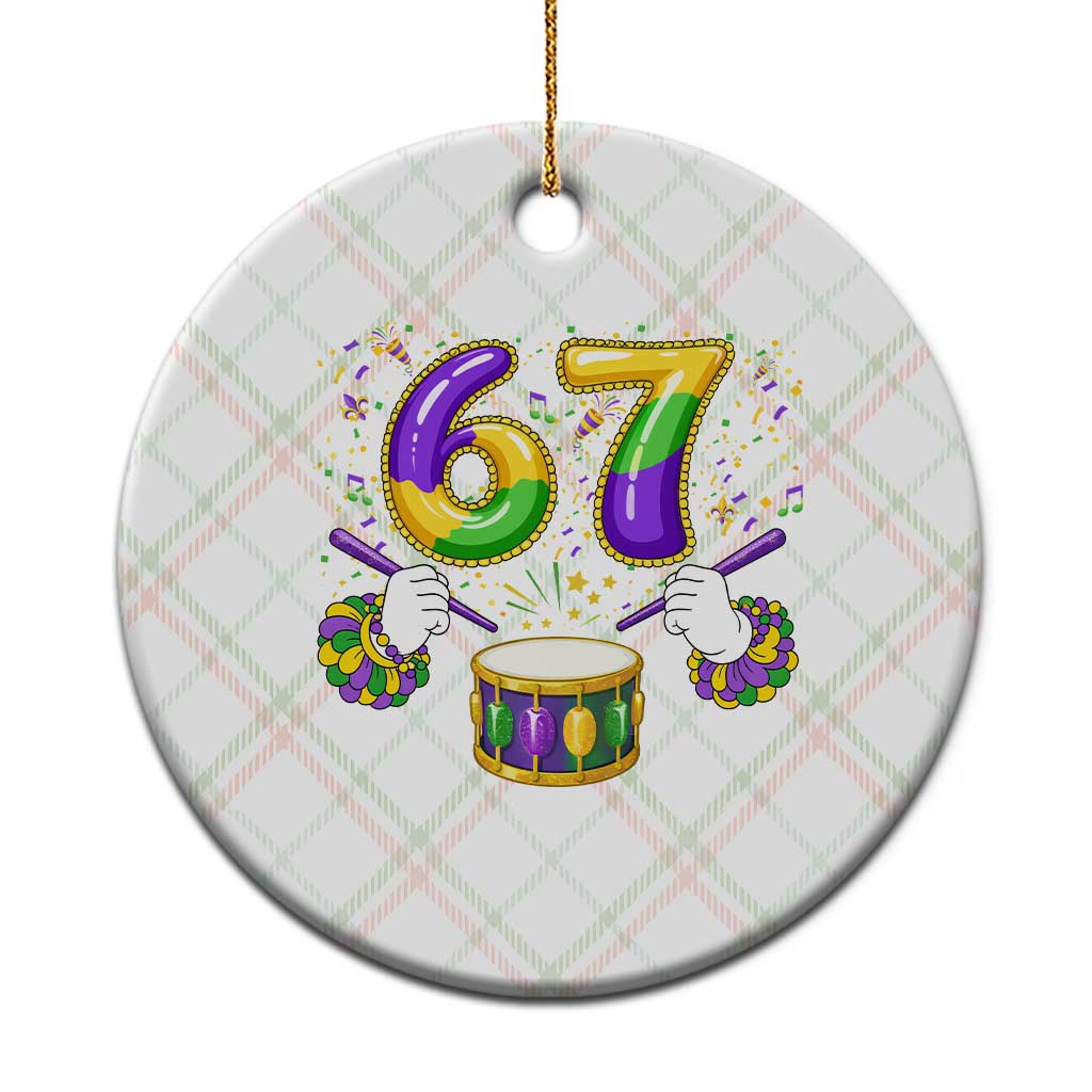 67 Mardi Gras Meme Ceramic Ornament Funny Six Seven Carnival Trendy