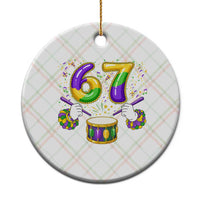67 Mardi Gras Meme Ceramic Ornament Funny Six Seven Carnival Trendy