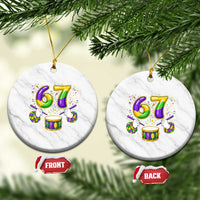 67 Mardi Gras Meme Ceramic Ornament Funny Six Seven Carnival Trendy