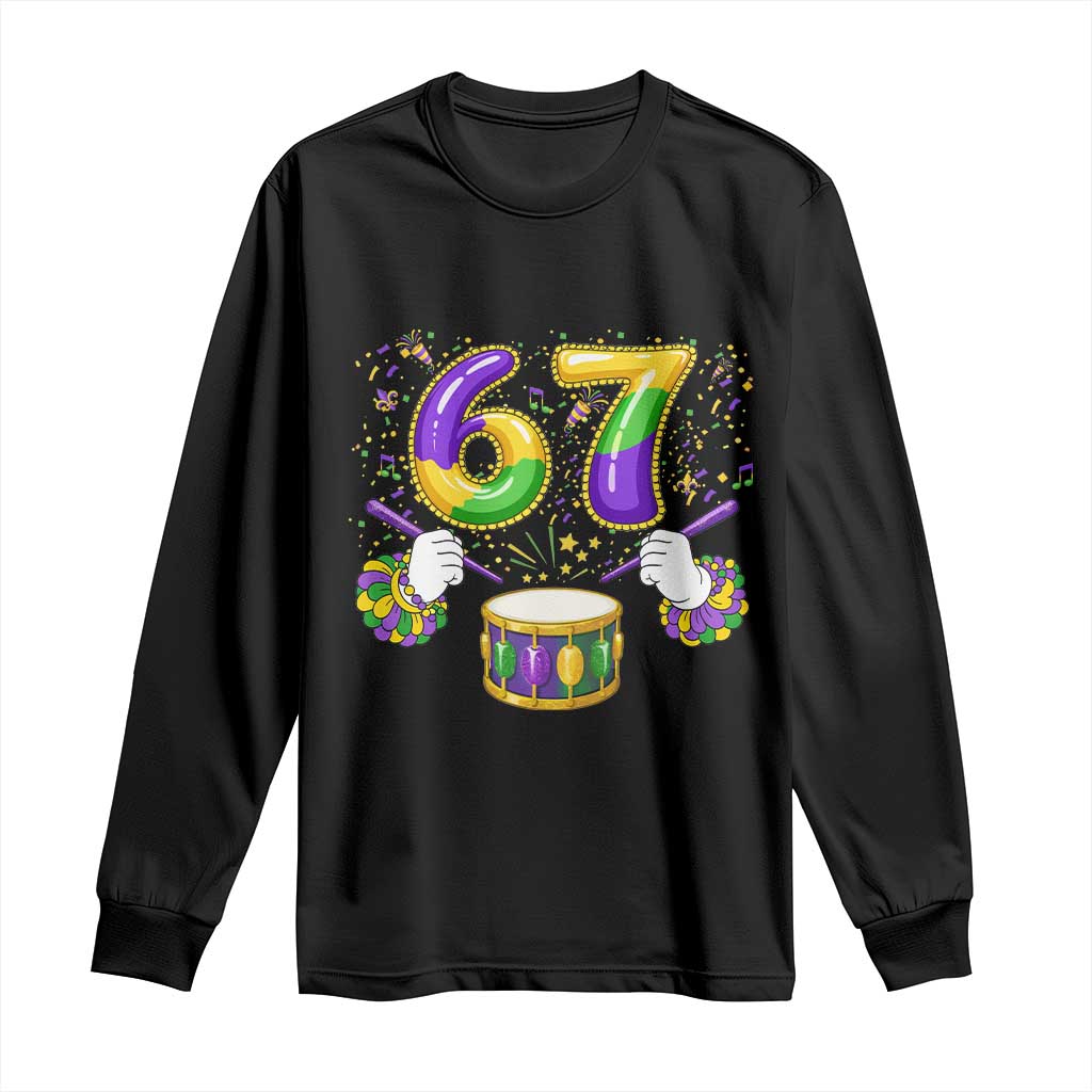 67 Mardi Gras Meme Long Sleeve Shirt Funny Six Seven Carnival Trendy