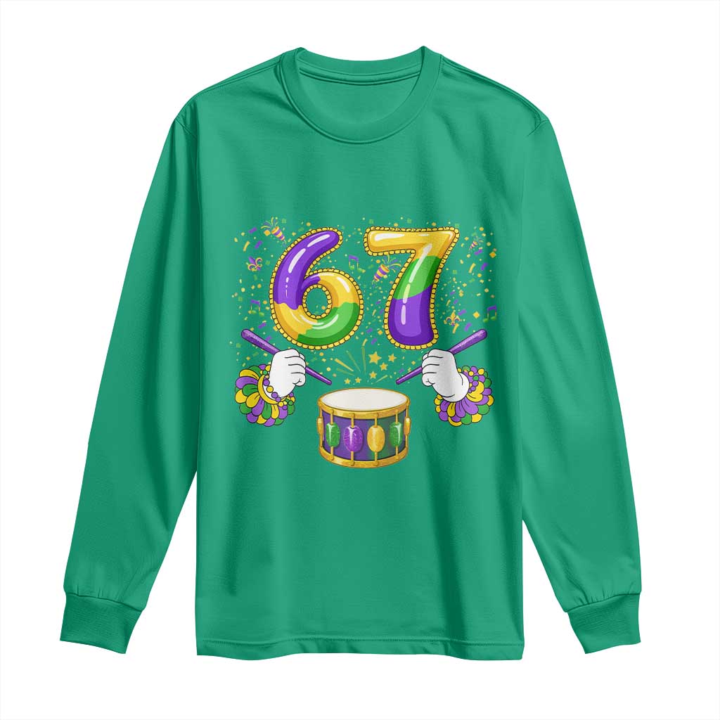 67 Mardi Gras Meme Long Sleeve Shirt Funny Six Seven Carnival Trendy