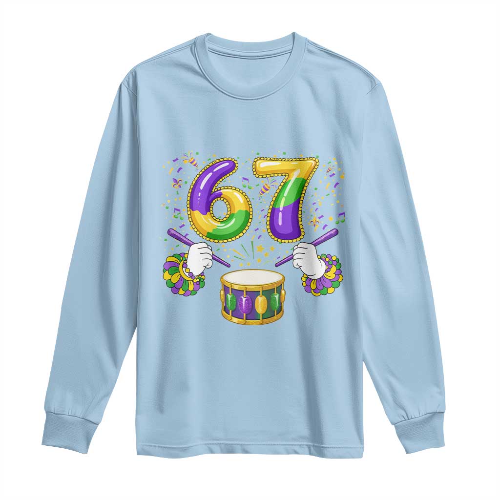 67 Mardi Gras Meme Long Sleeve Shirt Funny Six Seven Carnival Trendy