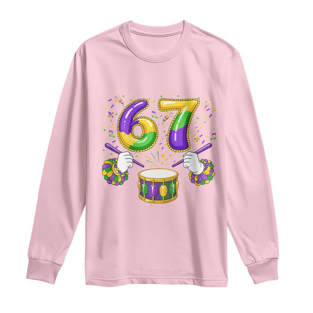 67 Mardi Gras Meme Long Sleeve Shirt Funny Six Seven Carnival Trendy