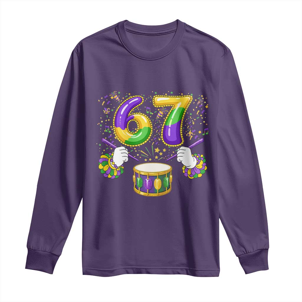 67 Mardi Gras Meme Long Sleeve Shirt Funny Six Seven Carnival Trendy